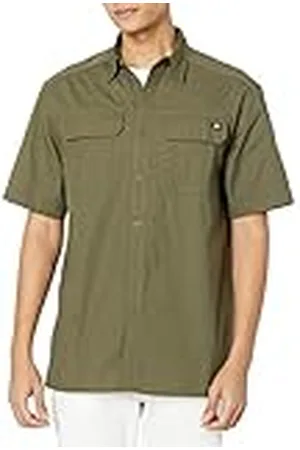 Dickies Ripstop-overhemd met korte mouwen voor heren, casual pasvorm overhemd met button-down-kraag, , S