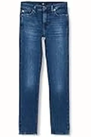 7 for all Mankind HW Skinny Slim Illusion Jeans, Mid Blue, Regular Dames, , Eén maat
