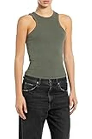 Replay Dames Slim Fit Rib Tanktop, , XXS