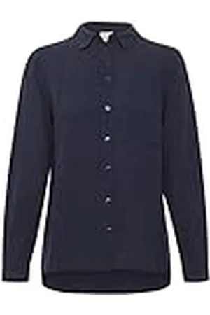Part Two Dames T-shirt Button Up Regular Fit lange mouwen shirt kraag, , 36