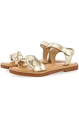 Gioseppo Blauwe sandalen van leer met gevlochten rand voor meisjes Leoti, , 31 EU
