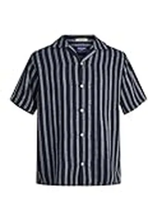 JACK & JONES Jornoto Stripe Resort Shirt SS, , XL