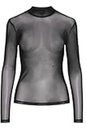 Pieces® Dames Pcninni Ls T-Neck Mesh Top Noos Bc Shirt met lange mouwen, , S