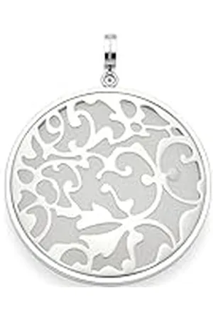 Leonardo Leonardo Jewels Hanger Clip & Mix Fabia, zilveren ketting hanger roestvrij staal met opengewerkte ornament en witte glazen steen, sieraden cadeau voor vrouwen, 023601, Een Maat, Roestvrij staal, Geen