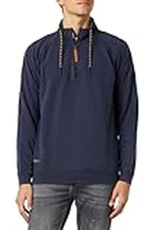 Camel Active Heren sweatshirt met opstaande kraag van puur katoen, , S
