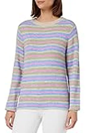 VERO MODA VMLEFILE LS O-Neck Pullover Boo L/S Gebreid, Reseda/Detail: W. Cyclamen + Birch + Little Boy Blue, S, , S
