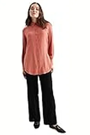 DeFacto Hemdblouse met lange mouwen voor dames, hemd met knopen voor vrijetijdskleding, , M