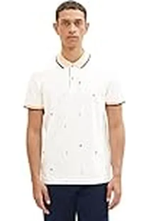 TOM TAILOR Heren 1036439 Poloshirt, 31844-Off White Scattered Design, L, , L