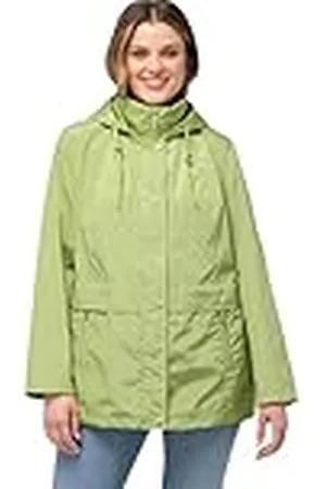 Ulla Popken Dames grote maten, specialist Hyprar Windbreaker: Overgangsjas met capuchon, , 42-44