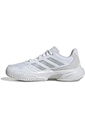 adidas Dames CourtJam Control 3 Womens Clay Tennis Shoes, Cloud White/Silver Metallic/Grey One, 38 EU