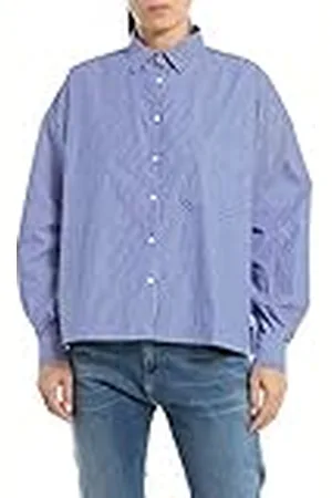 Replay Damesblouse met lange mouwen van katoen, , XXS