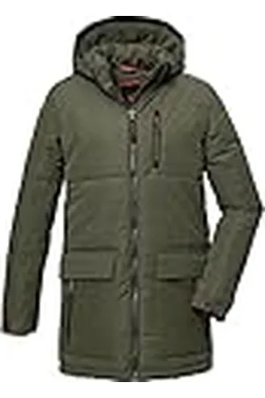 Killtec Jongens Gewatteerde parka met capuchon/winterjas is waterafstotend KOW 135 BYS QLTD PRK, dark olive, 152, 39877-000