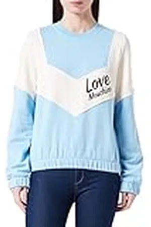 Moschino Dames Regular Fit Lange Mouwen Ronde Hals met Contrast Color Inserts Sleeves en Italiaans Logo Sweatshirt, , 40