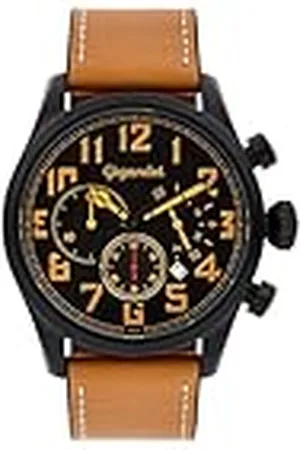 Gigandet Heren analoog Japans kwartsuurwerk met lederen armband VNAG4/005