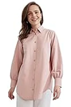 DeFacto Hemdblouse met lange mouwen voor dames, hemd met knopen voor vrijetijdskleding, , XL