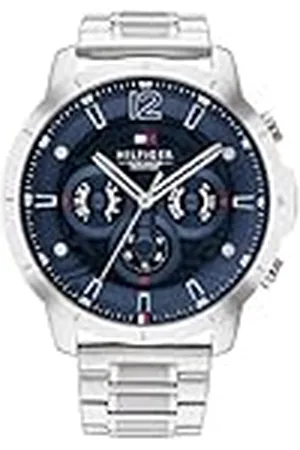 Tommy Hilfiger Analoog multifunctioneel kwartshorloge voor heren met zilveren roestvrijstalen armband - 1710492, , armband