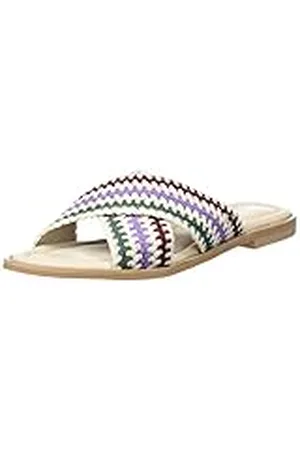 Fred de la Bretoniere Dames FRS1451 Slippers Crochet Flat Sandal, Offwhite/lila/Bordo/Green, 36 EU, , 36 EU