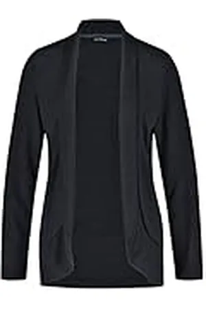 Taifun Dames open shirt jas lange mouwen jas gebreid shirtjack effen, , 34