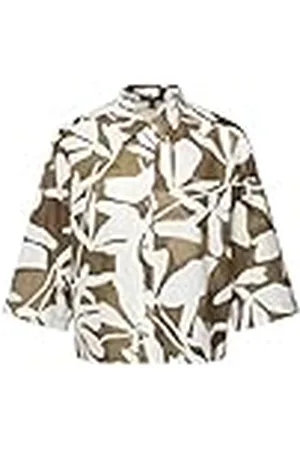 Mavi Dames Printed Shirt Blouse, Khaki, Wit, L, , L