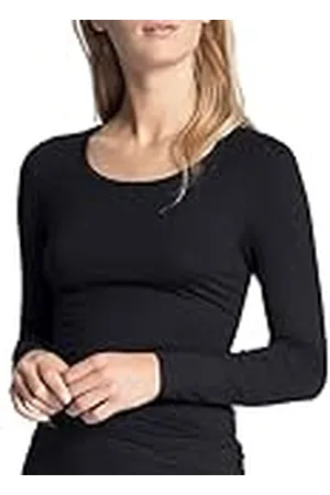 Calida Natural Comfort damesshirt met lange mouwen, ronde hals, van hoogwaardig katoen, natuurlijke glans en gladde grip, , 32-34
