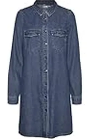 VERO MODA Dames Vmjennie Ls Short Denim Dress Mix Noos Denimjurk, , XL