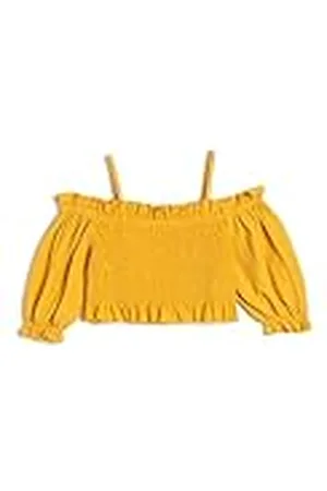 Koton Meisjes Crop Shoulder Off Strappy Gimped Blouse met korte mouwen, , 6-7 Jaar