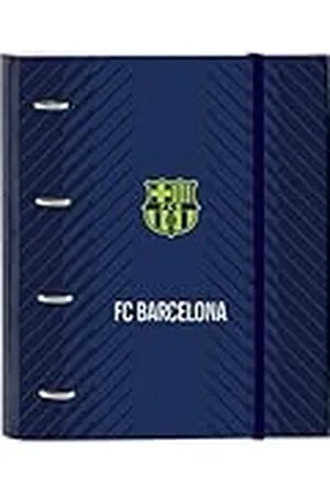 Safta FC Barcelona Navy Blue Ringmap met 4 ringen, 35 cm, met 100 A4-vellen, ideaal voor kinderen van verschillende leeftijden, comfortabel en veelzijdig, kwaliteit en duurzaamheid, 27 x 3,5 x 32 cm