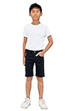 NAME IT Boys Shorts Slim Fit Long, zwart denim, 92