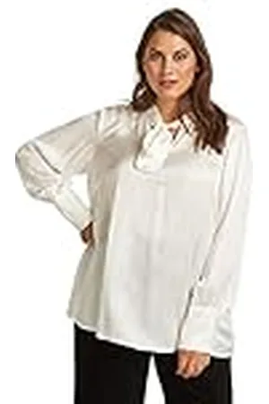Zizzi Dames Sija Blouse, (snow white), 42-44 Grote maten