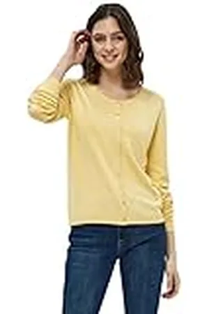 Minus Dames New Laura Cardigan Sweater, Yellow Straw, XL