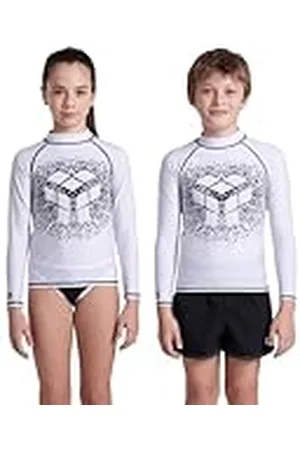 Arena Graphic anti-UV T-shirt met lange mouwen voor kinderen, , 14-15 Jaar