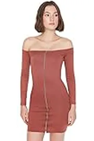 Trendyol Dames Woman Mini Bodycon Asymmetrische kraag gebreide jurk, , XS