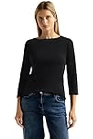 CECIL Dames Boatneck Basic katoenen shirt U-boothals, , XL
