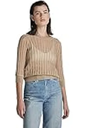 G-Star Raw Pointelle Knitted Top Knits voor dames, beige (Westpoint Khaki D21656-d140-c531), XS
