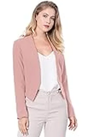 Allegra K Dames Cropped Blazer officiële open voorkant kraagloze pak jas