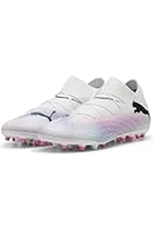 PUMA Heren Future 7 PRO MG voetbalschoen, wit zwart-gif roze, 12 UK, Wit Zwart Poison Roze, 47 EU