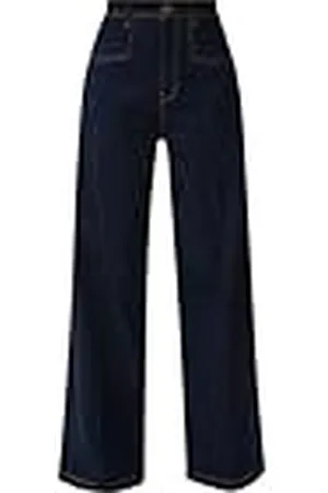 QS by s.Oliver Dames Jeans, Jeans Betsy Wide Leg, Dark Blue Denim, 34W / 34L EU, , 34W x 34L