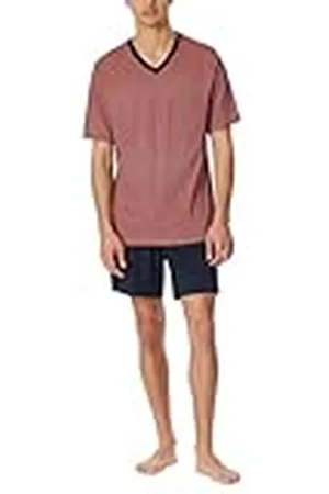 Schiesser Heren Pyjama Korte V-Hals Comfort Nightwear Pyjamaset, Chilli Red_181161, 50, , 50