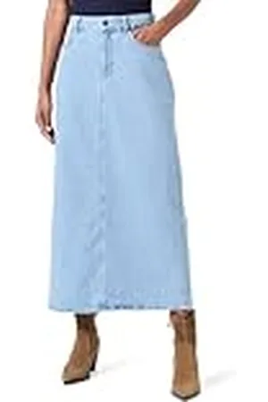 Object Dames Objellen Mw Long Denim Skirt Noos Jeansrok, , XS