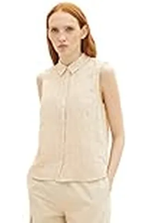 TOM TAILOR Dames 1036845 blouse, 31700-Dusty Sand Beige, M, , M