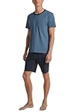 Calida Relax Essentials Korte pyjama voor heren, van 100% biologisch katoen, broek met stof beklede elastische tailleband, , 50