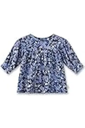 Sanetta Meisjesjurk | Hoogwaardige en gezellige jurk van viscose voor meisjes met lange mouwen jurk met volants en mile fleur-allover | kinderkleding, , 122 cm