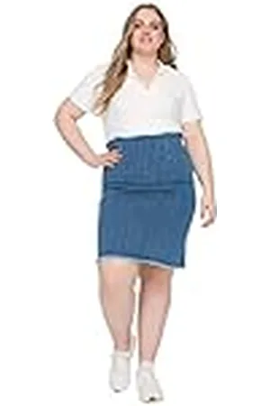 Trendyol Vrouwen Midi A-lijn Slim Fit Geweven Plus Size Rok, , 46