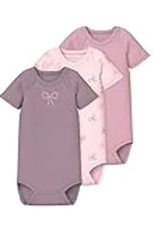 NAME IT Baby Dames Barely Pink Nbfbody 3P Ss Bow Noos, Numeric_56 (verpakking van 3), , numeric_56