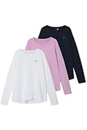 NAME IT Meisjesblouse met lange mouwen, verpakking van 3 stuks, losse pasvorm, , 122