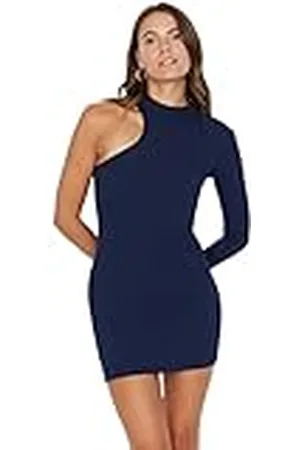 Trendyol Dames dames getailleerde Bodycon staande kraag gebreide jurk, , L, , L