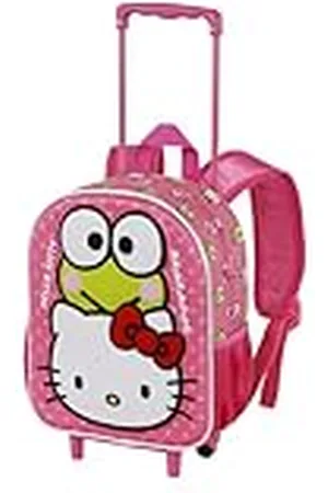 KARACTERMANIA Sanrio Hello Kitty Funny-Small 3D-rugzak met wielen, roze, 26 x 34 cm, inhoud 7 l, , Eén maat, Kleine 3D Rugzak met Wielen Sanrio