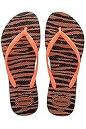 Havaianas Slim Animals-slippers voor dames, roest/oranje, 3/4 VK