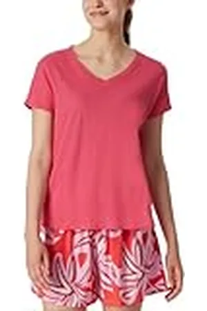 Schiesser Dames slaapshirt korte mouw katoen linnen mix + Relax pyjama top, , 36, , 36