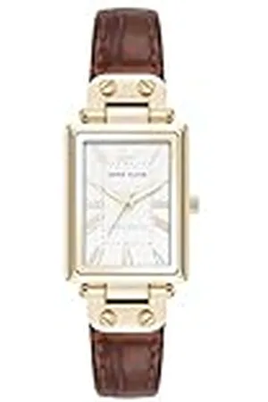Anne Klein Duurzaam dameshorloge met croco-nerf leren band, AK/5152
